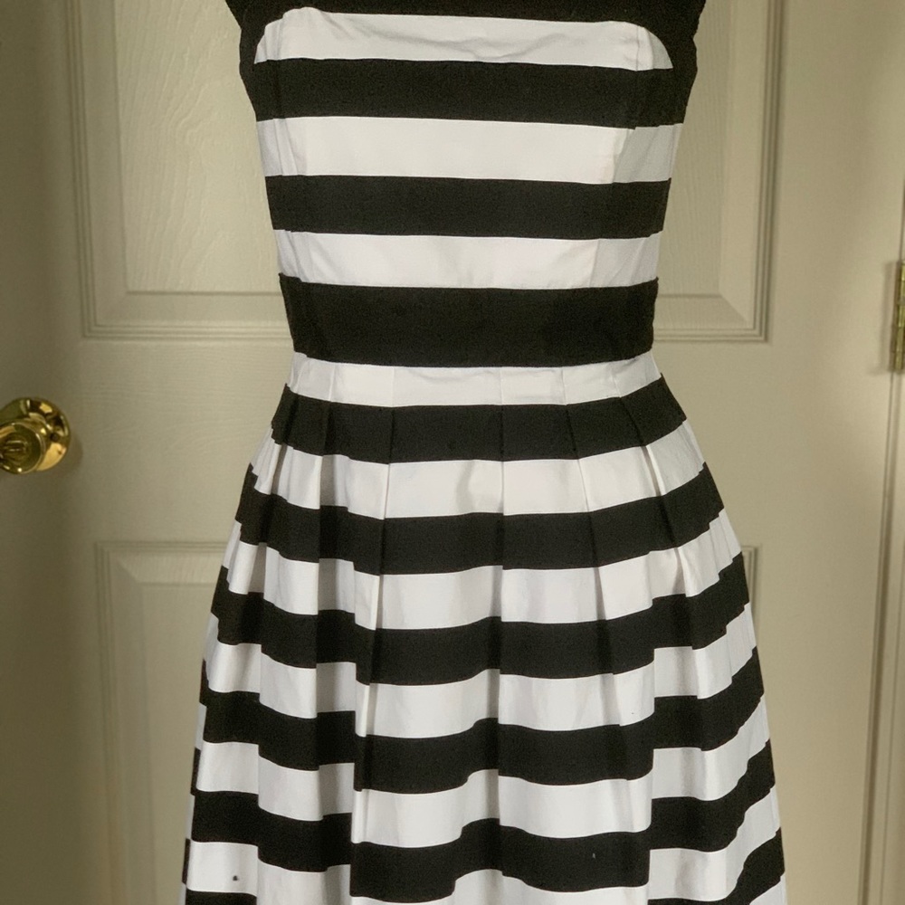 WHBM Black and White Striped Halter size 8